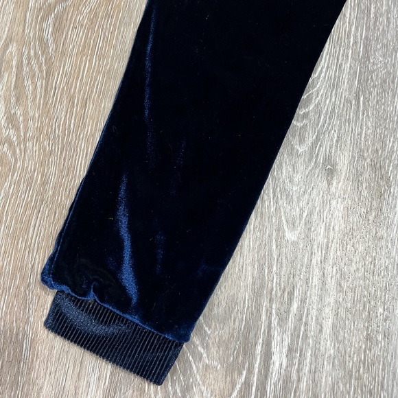 Hudson Girls Velvet Blue Sweat Pants Size 6 Ribbed Cuff Elastic Waist - Picture 6 of 6